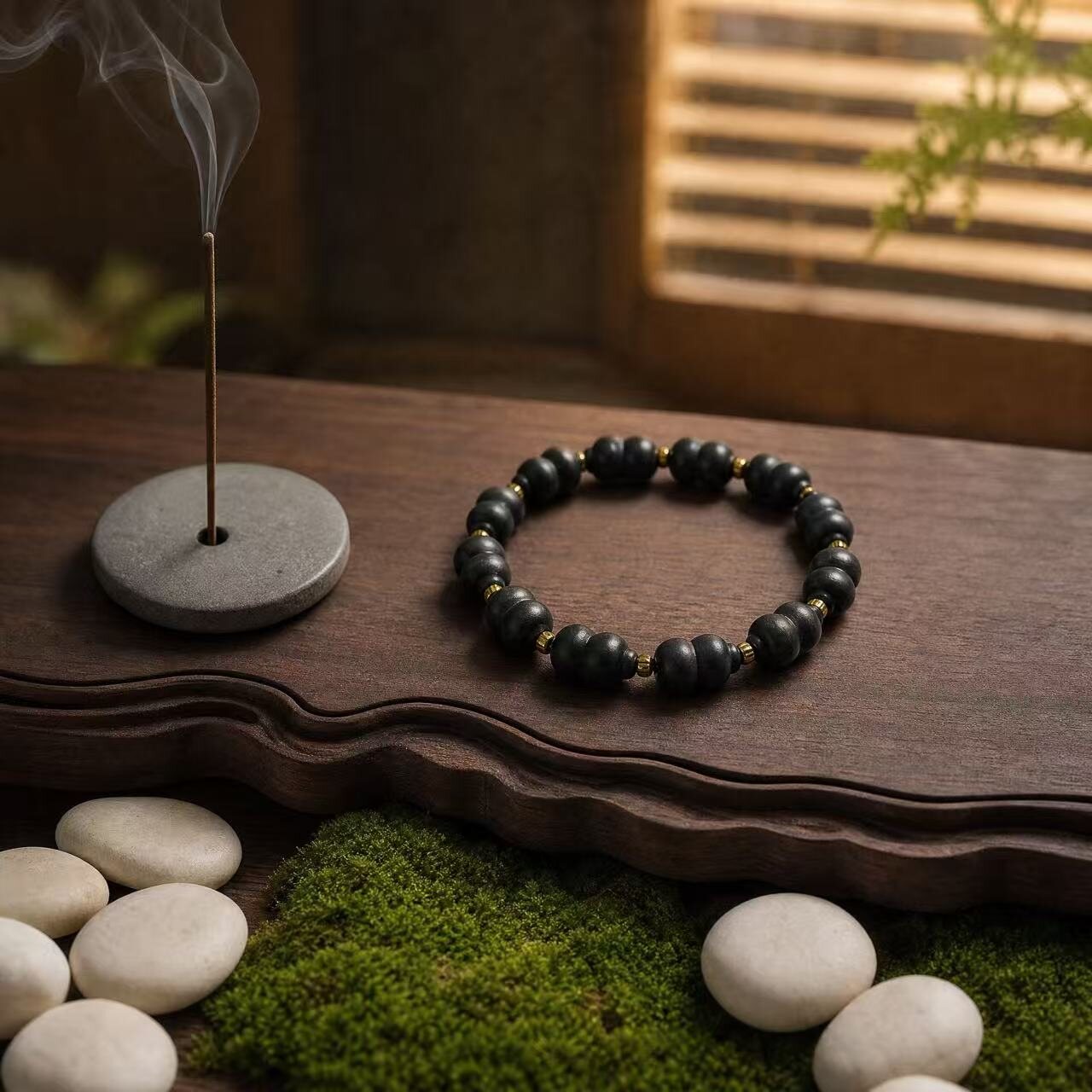 BR-015 ziguangtan wood beaded bracelet photo 4