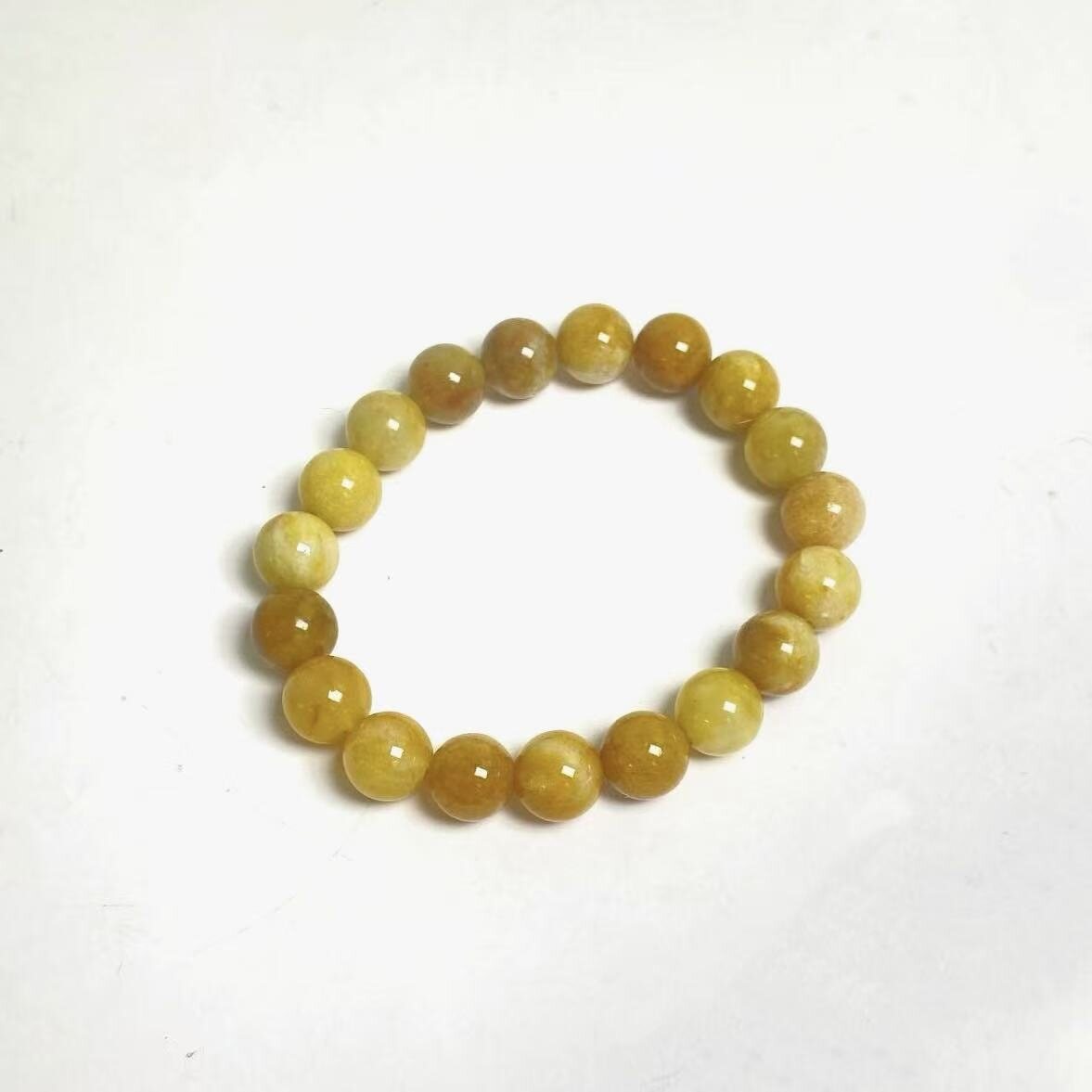 BR-018 golden silk jade beaded bracelet photo 6