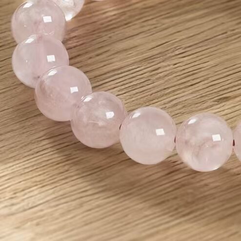 BR-020 rose quartz beaded bracelet photo 3