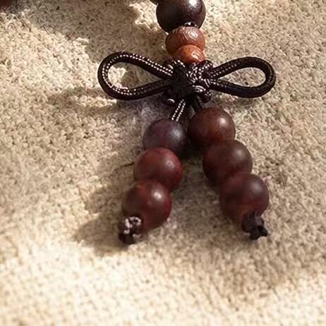 BR-023 indian small leaf red sandalwood wrap bracelet photo 3