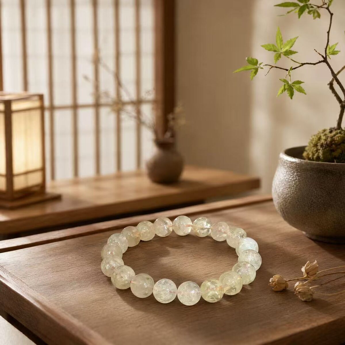 BR-025 citrine beaded bracelet photo 1