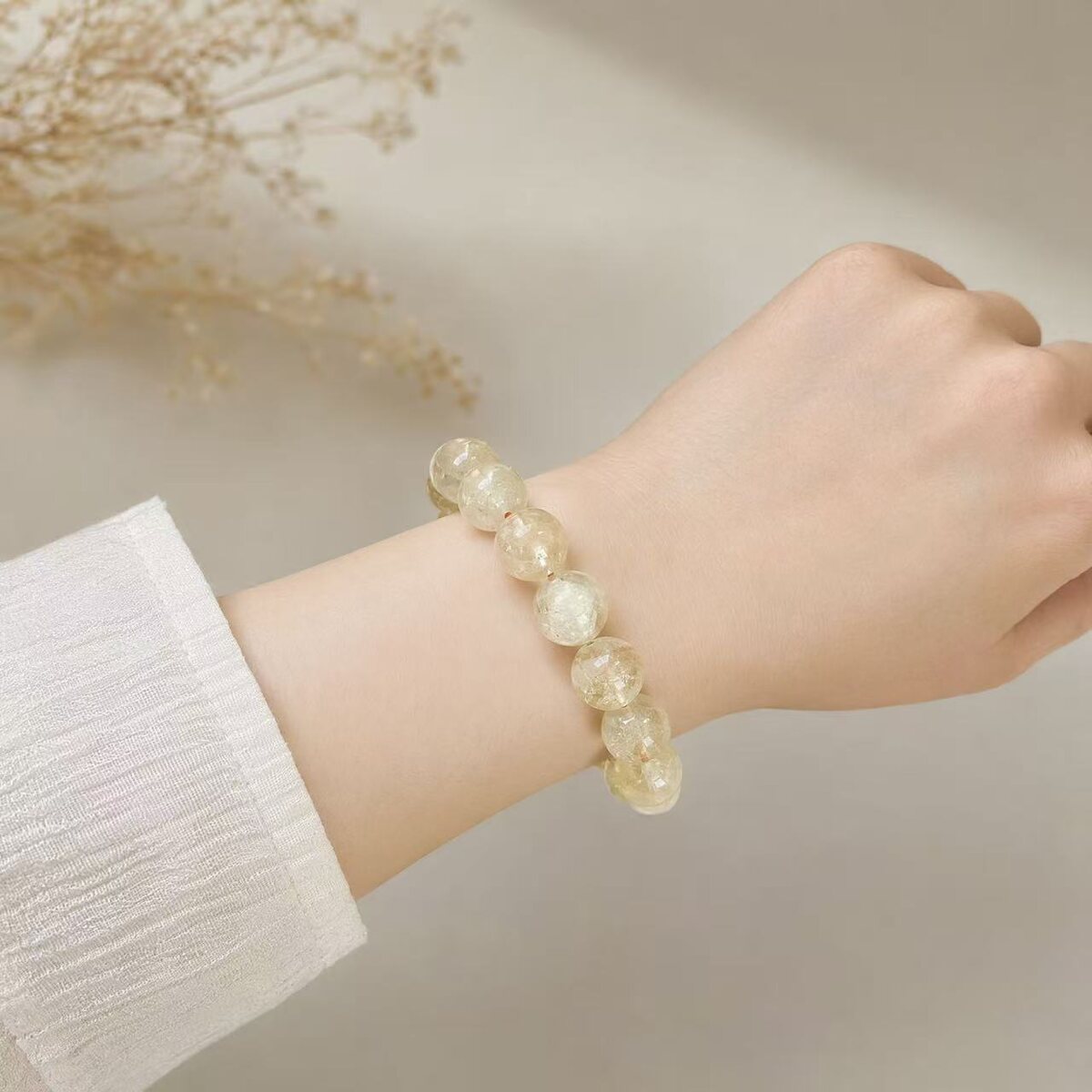 BR-025 citrine beaded bracelet photo 2
