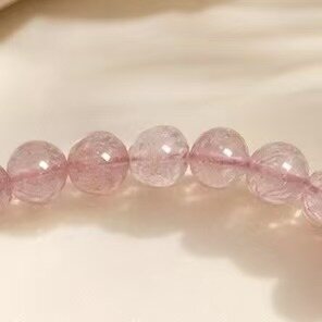 BR-026 strawberry quartz beaded bracelet photo 4