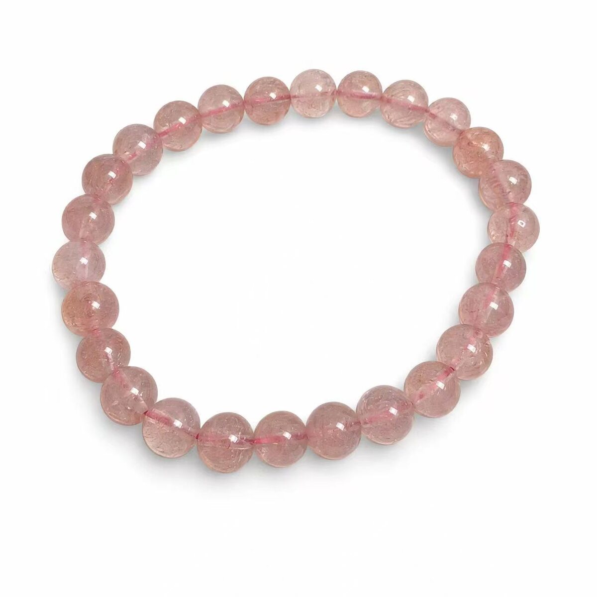 BR-026 strawberry quartz beaded bracelet photo 6