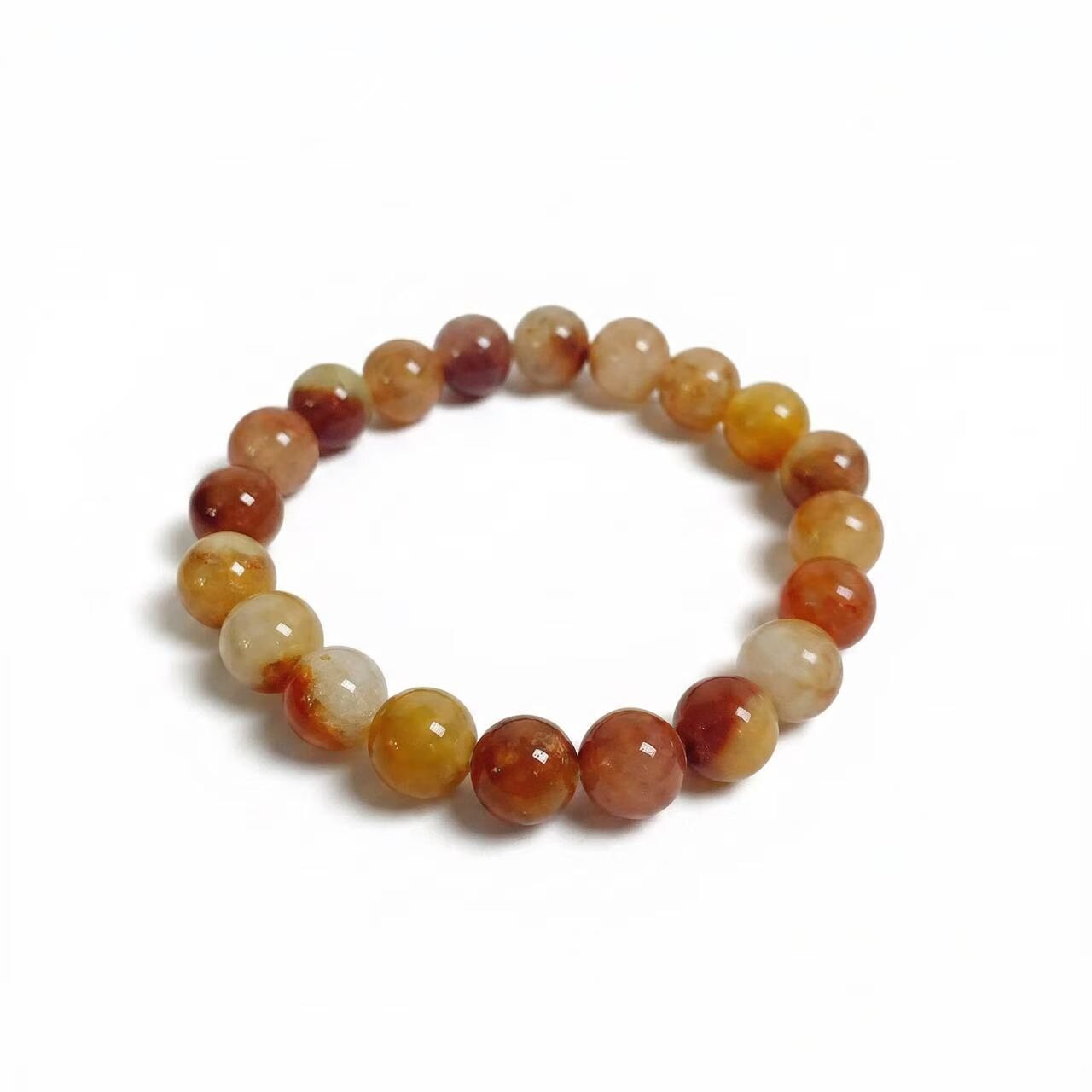 BR-031 golden silk jade beaded bracelet photo 6